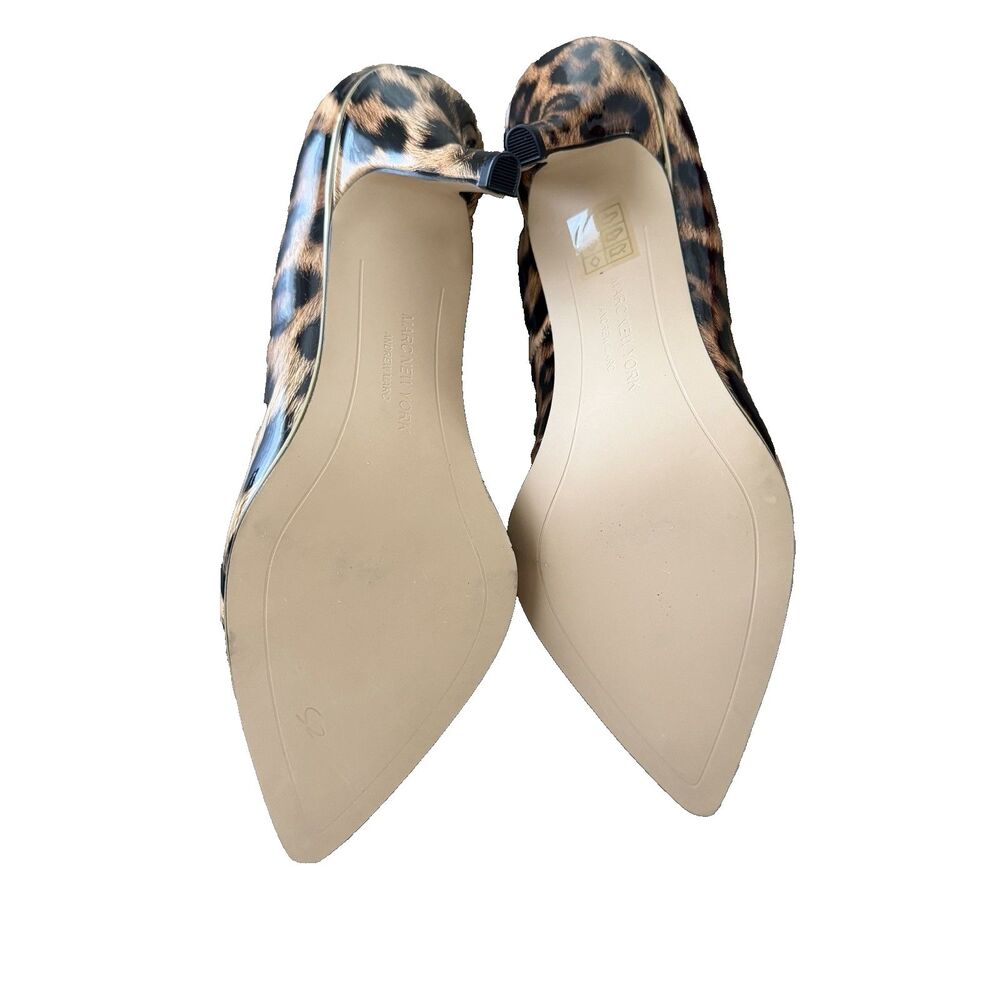 Andrew Marc Glossy Leopard Print Pumps 4” Stiletto Heels Padded US Sz 8.5M Peggy - Picture 4 of 8